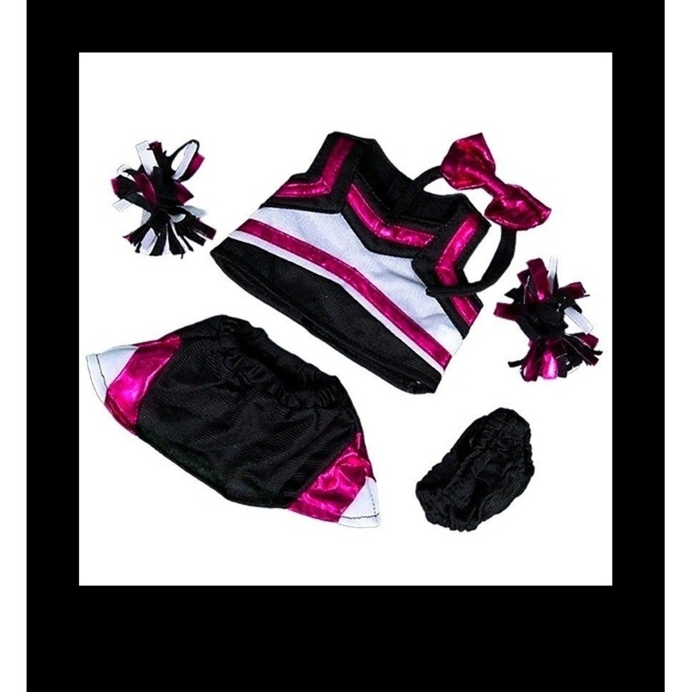Teddy Mountain Metallic Hot‎ Pink and Black Cheer Uniform 8" Plush Doll Outfit